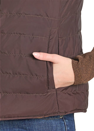 PANHANDLE SLIM WOMEN VEST CHOCOLATE REVERSIBLE PUFFER VEST DW98C06850