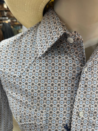 Men’s Panhandle Khaki Long Sleeve 2 pocket Snap Shirt-RMN2S07576