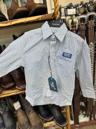 Panhandle Slim Boys 1 pocket Button Down Shirt (Blue)-SBB2S07607