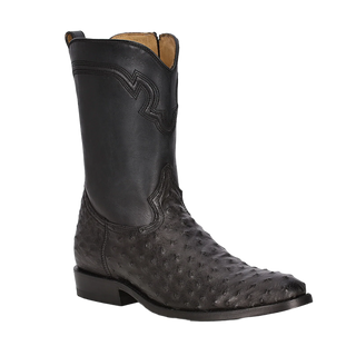 Corral Men's Grey Full-Quill Ostrich Embroidery Zip-Up Boots C3885