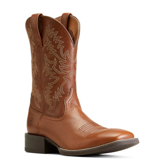 ARIAT MEN'S SPORT LATIGO TOASTED TAN WIDE SQUARE TOE COWBOY BOOTS -10044559