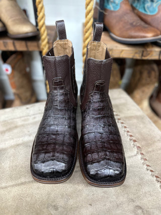 VESTIGIUM BROWN CAIMEN BELLY SQ TOE SHORT-BOOT-782B8216095