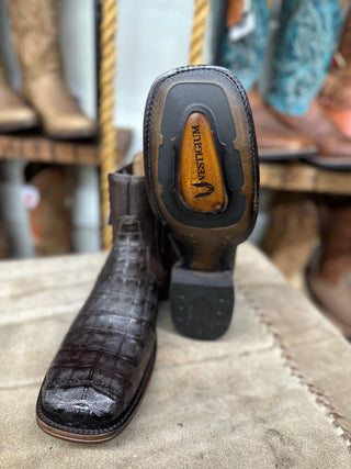 VESTIGIUM BROWN CAIMEN BELLY SQ TOE SHORT-BOOT-782B8216095