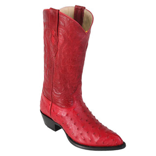 Los Altos Red Ostrich Cowboy Boot J Toe 990312