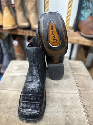 VESTIGIUM BROWN CAIMEN BELLY SQ TOE SHORT-BOOT-782B8205