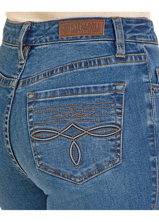 ROCK&ROLL WOMEN MEDIUM WASH RAISE DENIM TROUSER BW5HD07884