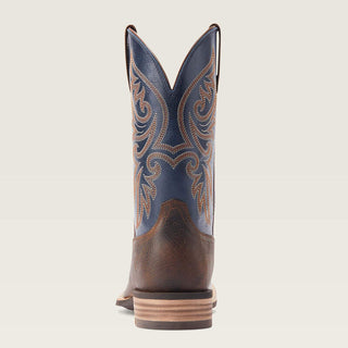 ARIAT MEN'S SLINGSHOT ROWDY BROWN AND BLUE SMATLITE WIDE SQUARE TOE COWBOY BOOTS 10044566