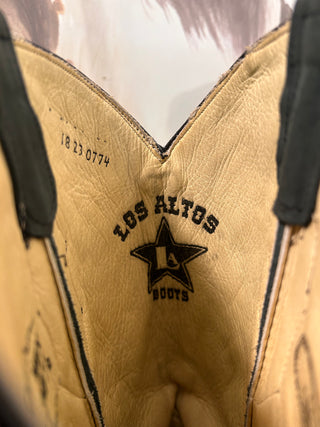 MENS LOS ALTOS WIDE SQ TOE HALF LIZARD TEJU BOOT(SANDED BLACK)-8230774