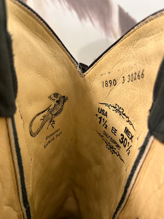 MENS LOS ALTOS WIDE SQ TOE HALF LIZARD TEJU BOOT(SANDED BLACK)-8230774