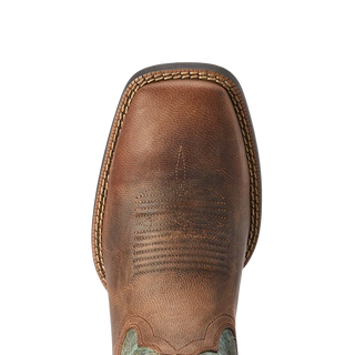 Ariat Men's Sport Rodeo Brown & Turquoise Square Toe Boots -10042403