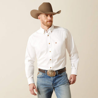ARIAT WHITE SOLID TWILL CLASSIC FIT (WHITE)- 10000503