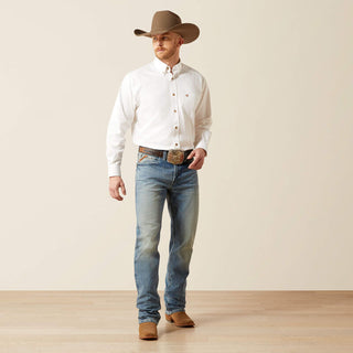 ARIAT WHITE SOLID TWILL CLASSIC FIT (WHITE)- 10000503