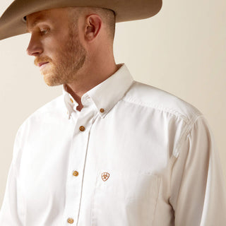 ARIAT WHITE SOLID TWILL CLASSIC FIT (WHITE)- 10000503