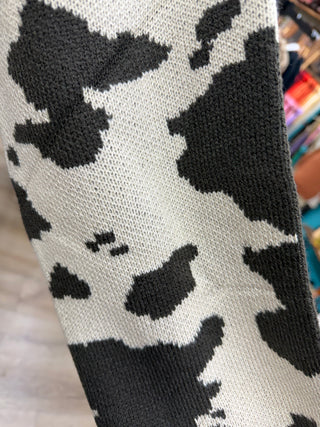 Rock&Roll Denim Cowhide Print Sweatshirt(Natural)-BW32T07824