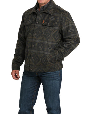 CINCH CHARCOAL AZTEC TRUCKER JACKET (CHARCOAL)-MWJ1921003CHR