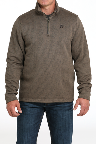 Men's Cinch 1/4 Zip Sweater (Brown)-MWK1080017 BRN