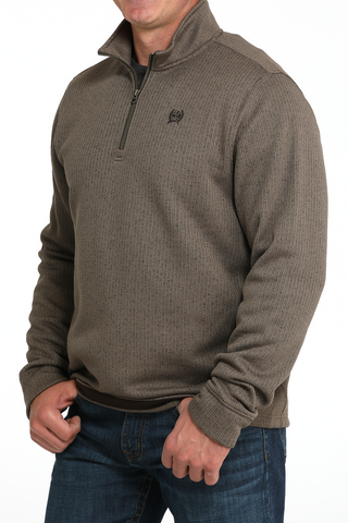 Men's Cinch 1/4 Zip Sweater (Brown)-MWK1080017 BRN