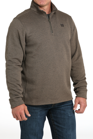 Men's Cinch 1/4 Zip Sweater (Brown)-MWK1080017 BRN