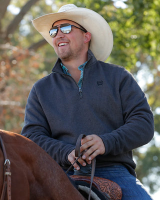 Men's Cinch 1/4 Zip Sweater (Charcoal)-MWK1080020CHR