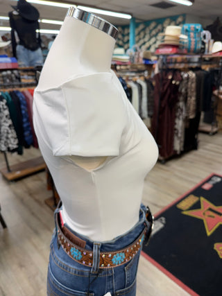 Throw and Go Asymmetric Drape Bodysuit (Ivory)-FBS13199-CP723