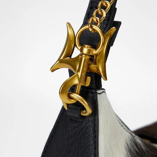 Loyal West Hobo Medium Cowhide Bag - (Black and White)