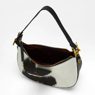 Loyal West Hobo Medium Cowhide Bag - (Black and White)