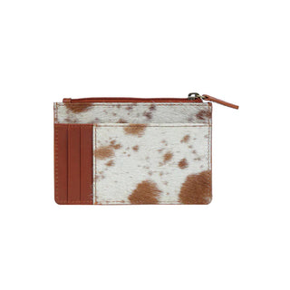 Myra Panel Style Card Holder - Brown and White