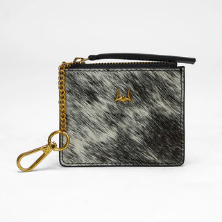Myra Sophia Card Holder - Cowhide Black and White