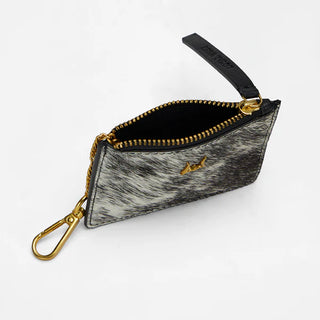 Myra Sophia Card Holder - Cowhide Black and White