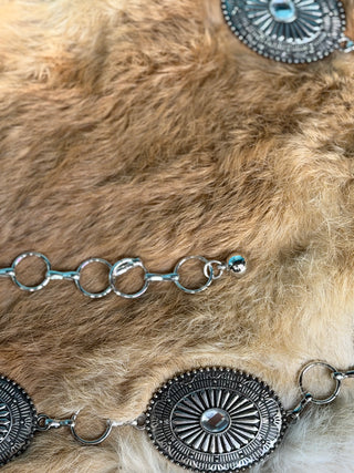 ILLUMA SILVER CRYSTAL CONCHO BELT-ICH-8430