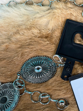 ILLUMA SILVER CRYSTAL CONCHO BELT-ICH-8430