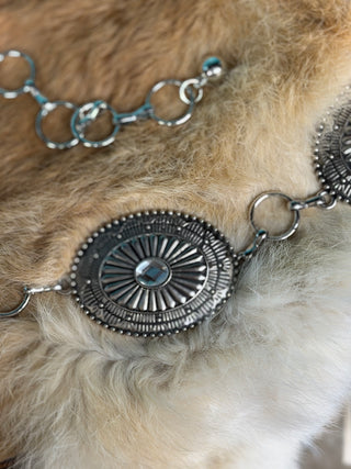 ILLUMA SILVER CRYSTAL CONCHO BELT-ICH-8430