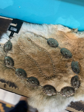 ILLUMA ONE SIZE CONCHO BELT(Antic Gold)-ICH-84165