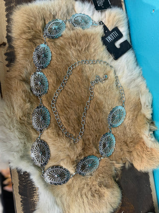 ILLUMA CONCHO BELT (ANTI SILVER)-ICH-84165