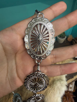 ILLUMA CONCHO BELT (ANTI SILVER)-ICH-84165