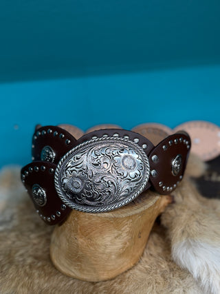 ONE SIZE CONCHO BELT (BROWN)-IW60012SL