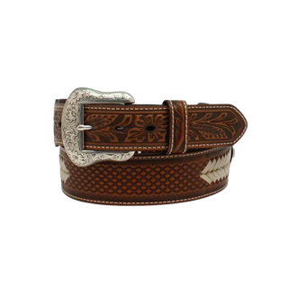 Nocona Men’s Tooled Concho Belt - (Brown) N210004208