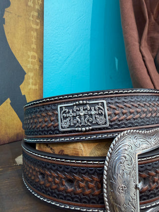 Nocona Men’s Embossed Cross Belt - (Brown) N210002502