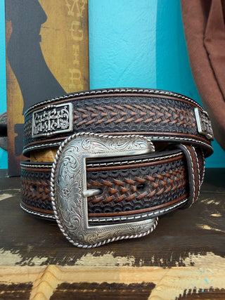 Nocona Men’s Embossed Cross Belt - (Brown) N210002502