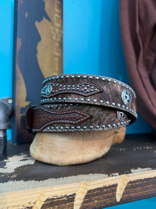 Nocona Pro Series Men’s Western Calf Hair Belt - (Brown) N2506808