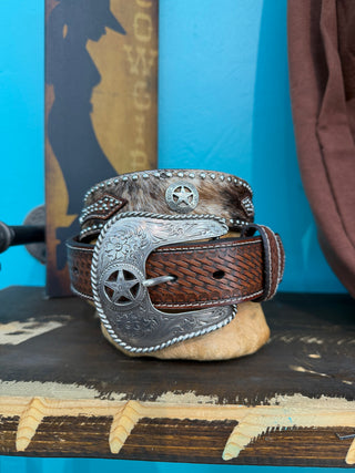 Nocona Pro Series Men’s Western Calf Hair Belt - (Brown) N2506808