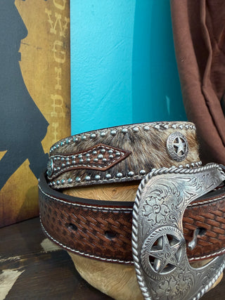 Nocona Pro Series Men’s Western Calf Hair Belt - (Brown) N2506808