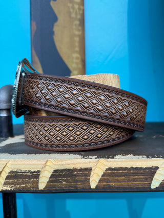 Del César Diamante Western Belt - (Honey) RB055