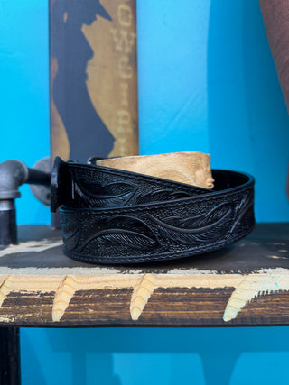 Del César Feather Western Belt - (Black) RB151