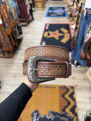 Del César Diamante Western Belt - (Honey) RB055