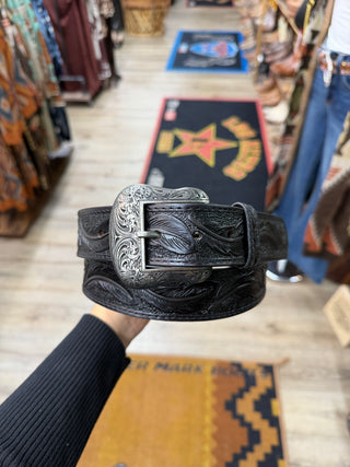 Del César Feather Western Belt - (Black) RB151