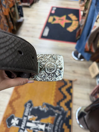 Del César Imitation Python Western Belt - (Brown)
