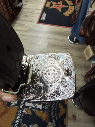 Del César Imitation Python Western Belt - (Brown)
