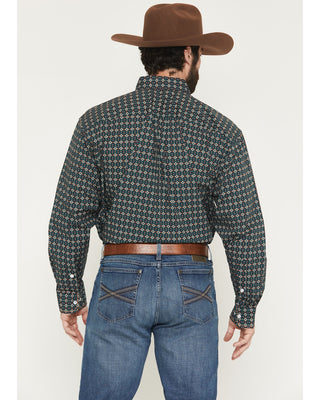 Men’s Panhandle Slim Geo-Print Button Up (Green) RMB2S07572