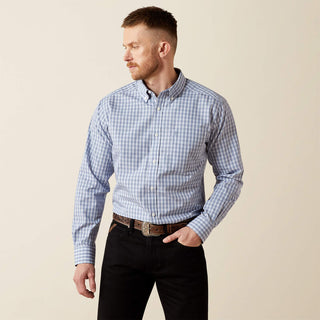 Ariat Men’s Brett Wrinkle Free Fitted Button Up-(Grey)10065804